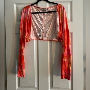 asos 22 pink & orange cropped shrug